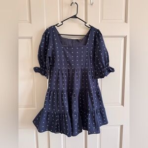 Madewell Puff Sleeve Square Neck Babydoll Dress 2
